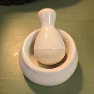 Small White Ceramic Mortar and Pestle